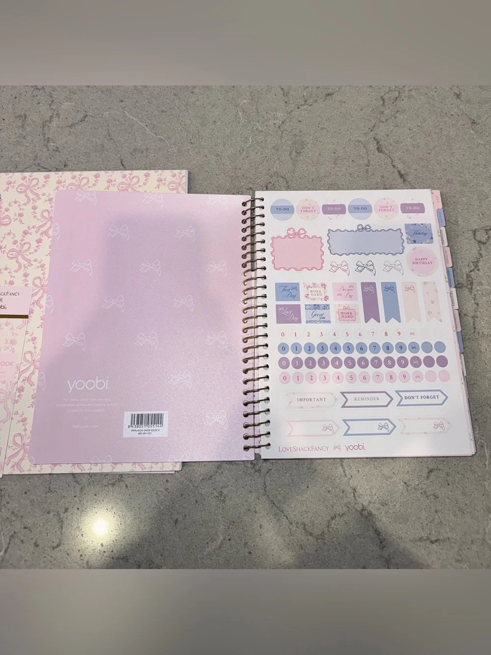LoveShackFancy x Yoobi Pink Bow Spiral Notebook